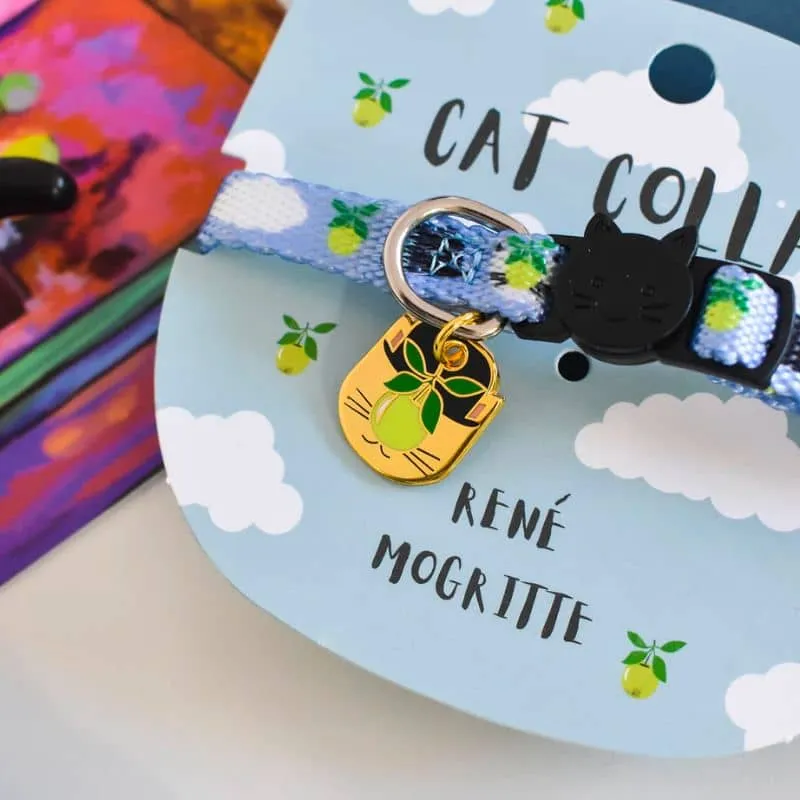 COLLIER POUR CHAT ARTY AVEC MÉDAILLE - RENÉ MOGRITTE
