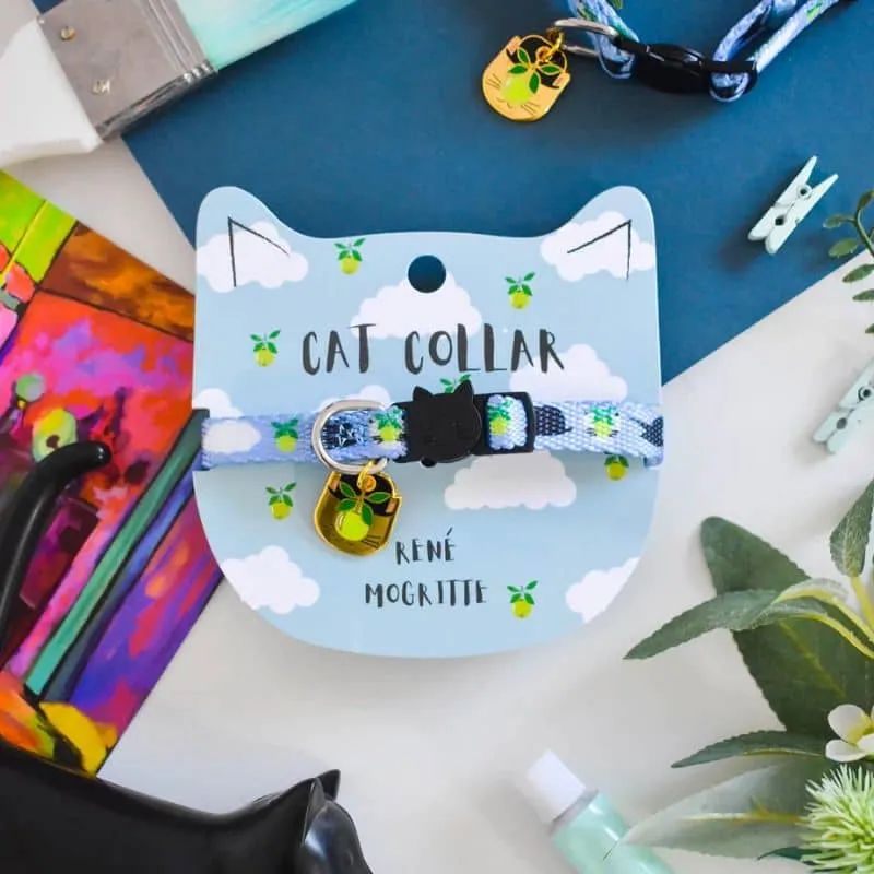 COLLIER POUR CHAT ARTY AVEC MÉDAILLE - RENÉ MOGRITTE
