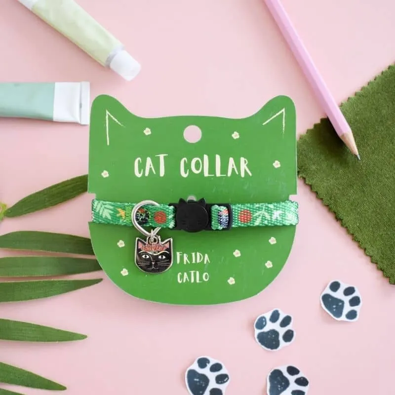 COLLIER POUR CHAT ARTY AVEC MÉDAILLE - FRIDA CATLO 🎨