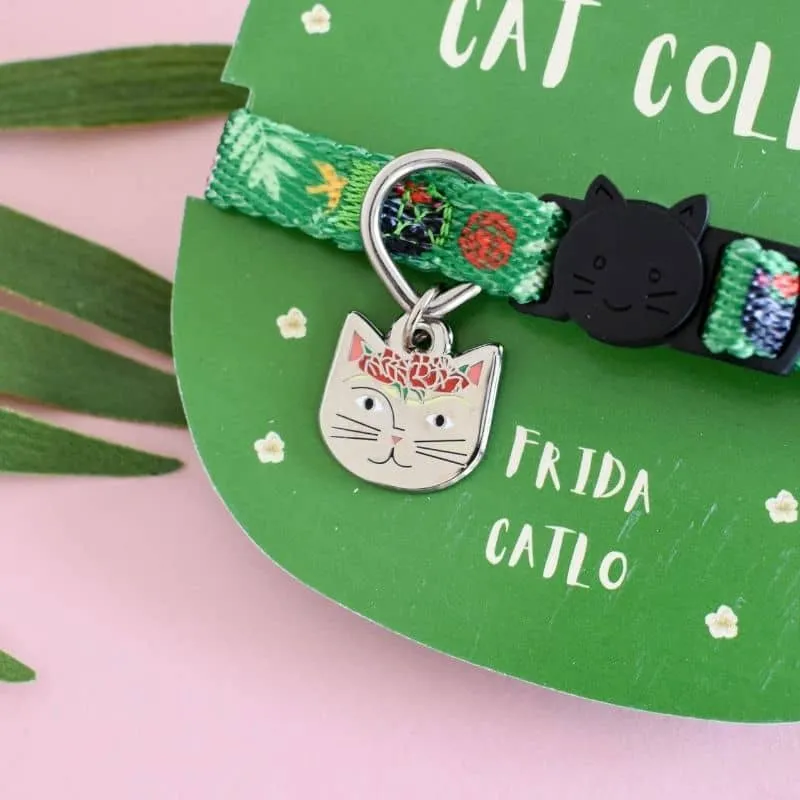 COLLIER POUR CHAT ARTY AVEC MÉDAILLE - FRIDA CATLO 🎨