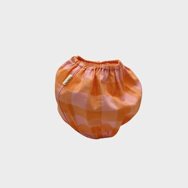 SNOOD POUR CHIEN EN COTON - CARREAUX ROSE ET ORANGE