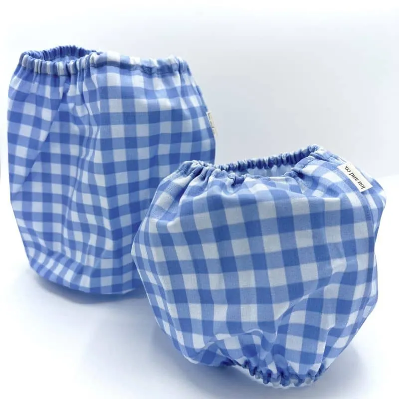 SNOOD POUR CHIEN EN COTON - CARREAUX VICHY BLEU