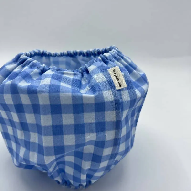 SNOOD POUR CHIEN EN COTON - CARREAUX VICHY BLEU