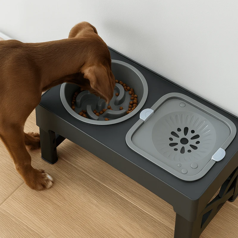 Gamelle 3-en-1 Surélevée Anti-Glouton Gros Chien