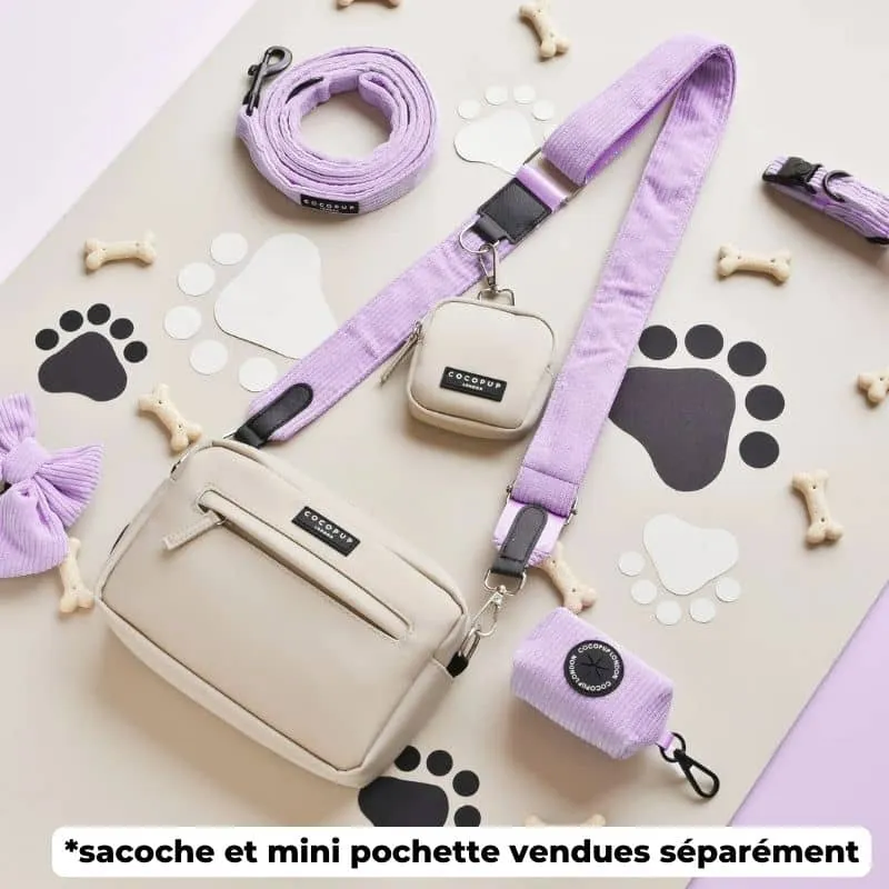 ANSE POUR SACOCHE - VELOURS CÔTELÉ LILAS