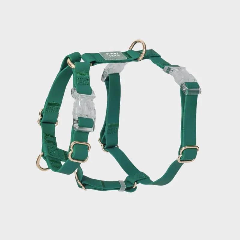 HARNAIS POUR CHIEN WATERPROOF - VERT *BOUCLES TRANSPARENTES*