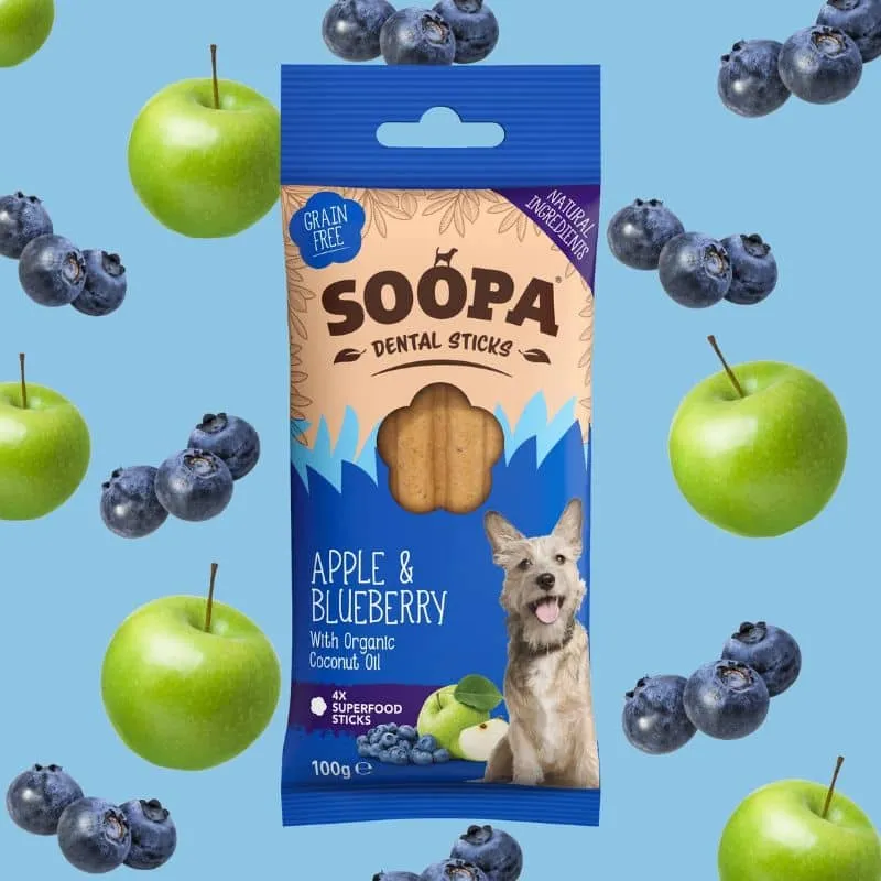 BÂTONNETS DENTAIRES À MÂCHER POUR CHIEN - POMME ET MYRTILLE