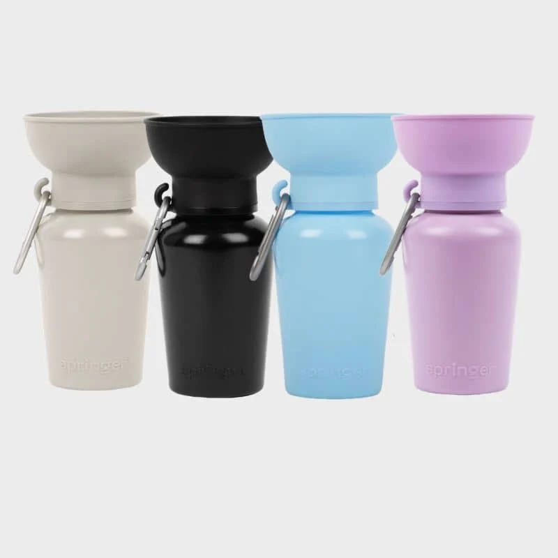 GOURDE PORTABLE POUR CHIEN AVEC DISTRIBUTEUR D'EAU RÉTRACTABLE - 590ML (4 COULEURS DISPO)