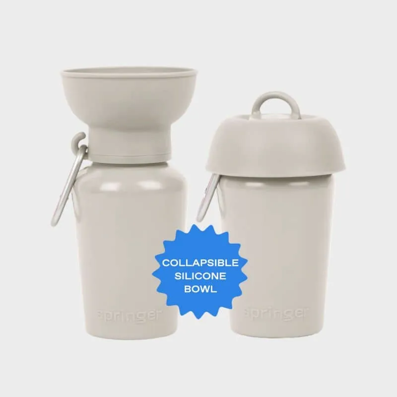 GOURDE PORTABLE POUR CHIEN AVEC DISTRIBUTEUR D'EAU RÉTRACTABLE - 590ML (4 COULEURS DISPO)