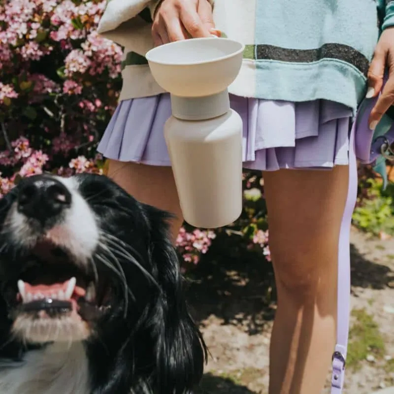 GOURDE PORTABLE POUR CHIEN AVEC DISTRIBUTEUR D'EAU RÉTRACTABLE - 590ML (4 COULEURS DISPO)