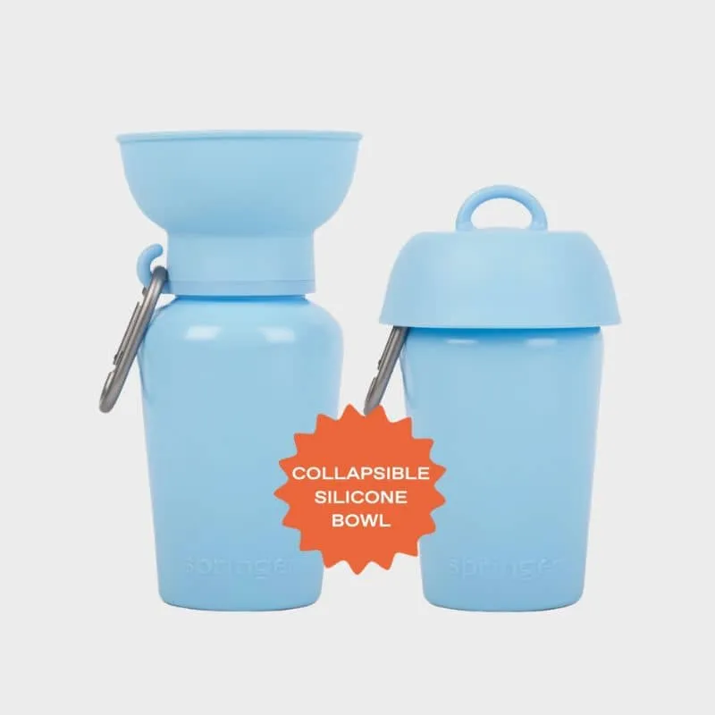 GOURDE PORTABLE POUR CHIEN AVEC DISTRIBUTEUR D'EAU RÉTRACTABLE - 590ML (4 COULEURS DISPO)