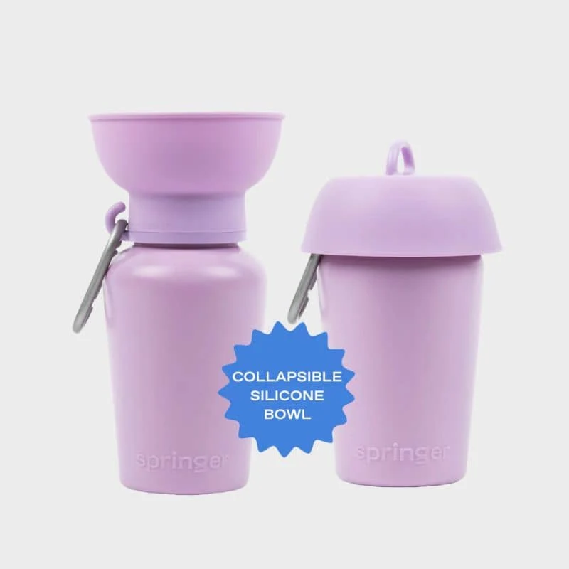 GOURDE PORTABLE POUR CHIEN AVEC DISTRIBUTEUR D'EAU RÉTRACTABLE - 590ML (4 COULEURS DISPO)