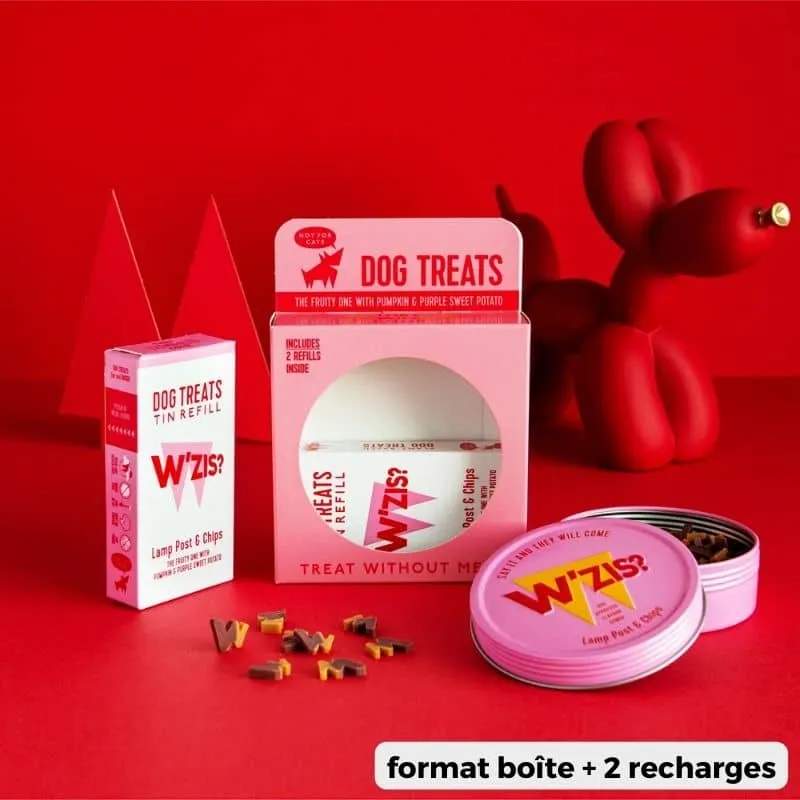 FRIANDISES VEGAN POUR CHIEN LAMP POST & CHIPS * FRUITY (2 FORMATS DISPO)