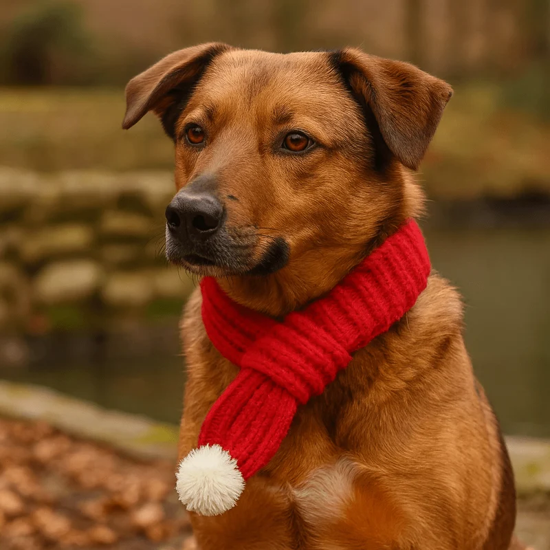 Écharpe Tricotée Hivernale Chien