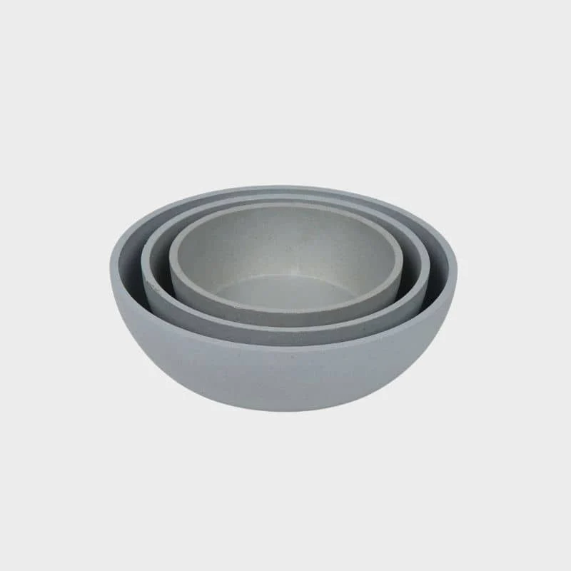 GAMELLE POUR CHIEN EN BAMBOU - BLEU GRIS (3 TAILLES DISPO)