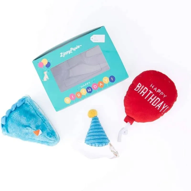 KIT PELUCHES ANNIVERSAIRE POUR CHIEN - BLEU 🎈🎂🥳