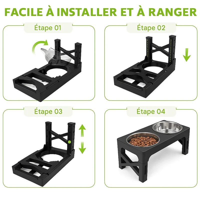 Gamelle Ajustable Surélevée Hauteur Gros Chien