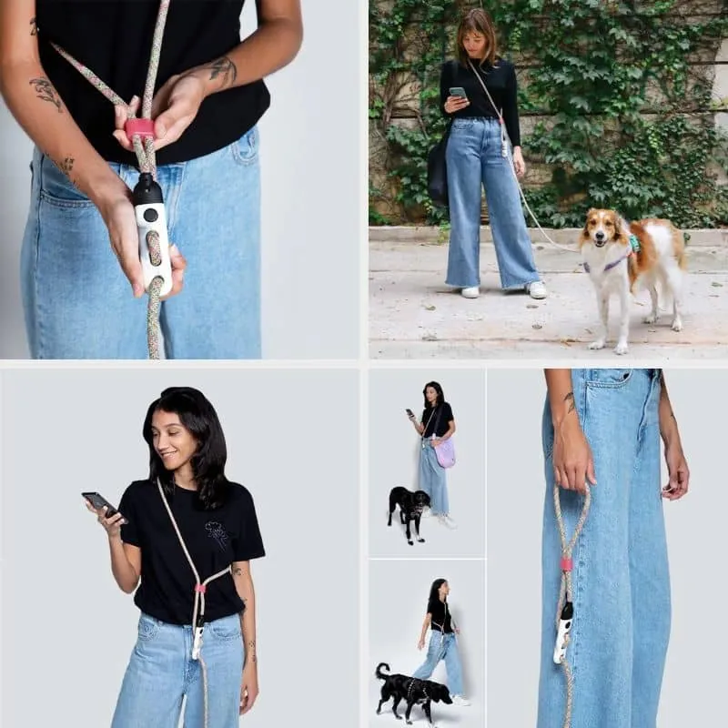 LAISSE MAINS-LIBRES POUR CHIEN - MULTICOLORE