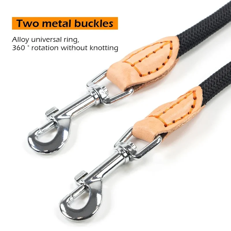Laisse Double Attache Cuir Gros Chien