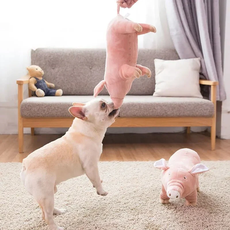 Peluche Cochon Ultra-Résistant Gros Chien