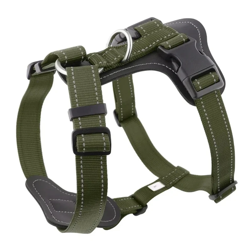 Harnais Cuir Renforcé Anti-Traction Gros Chien
