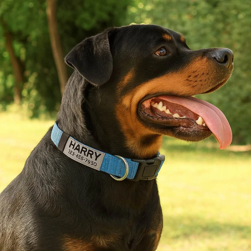 Collier Réfléchissant Personnalisable Identité Gros Chien