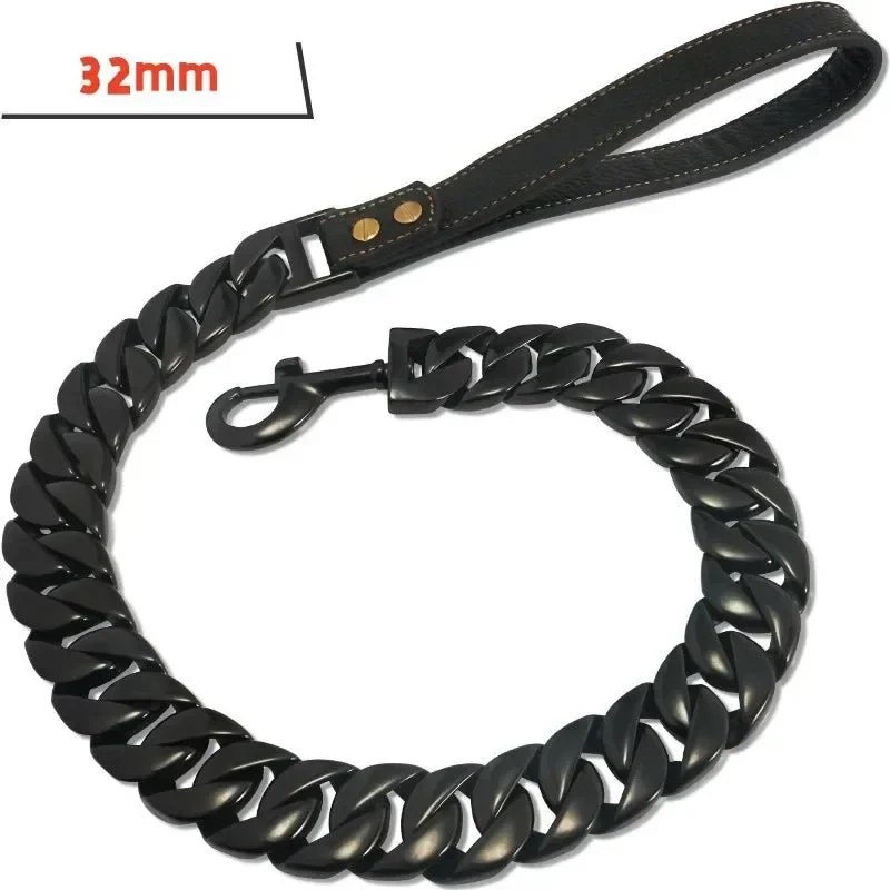 Laisse Chaîne Acier Inoxydable Luxe Gros Chien