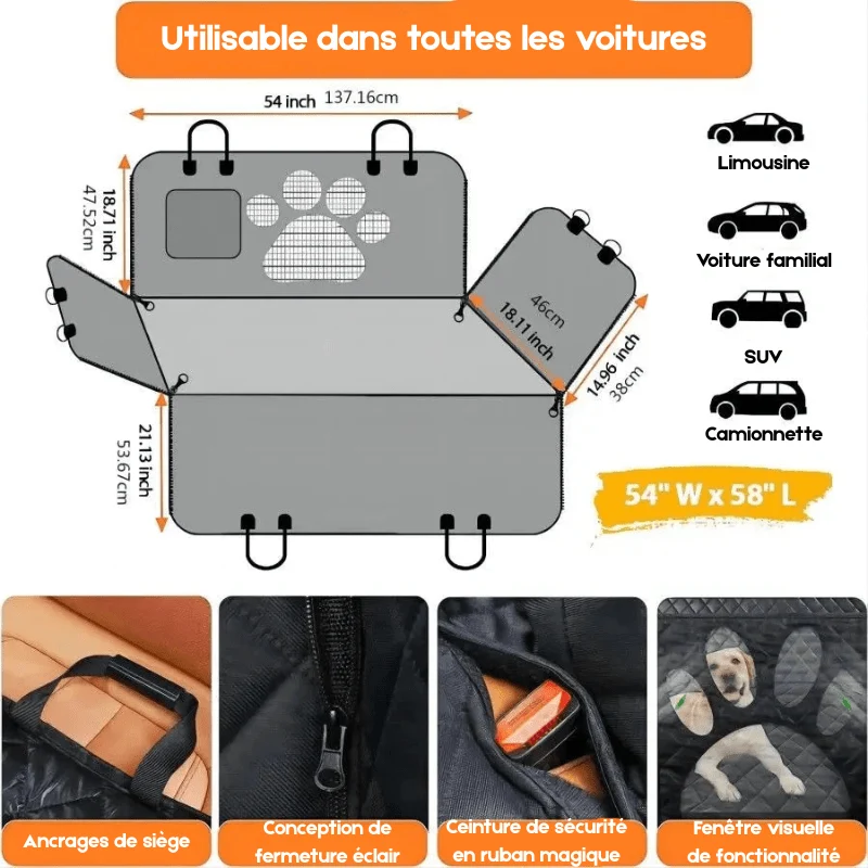 Protection Siège Arrière Voiture Gros Chien