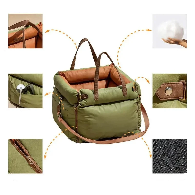 Panier Voiture Luxe Similicuir Gros Chien