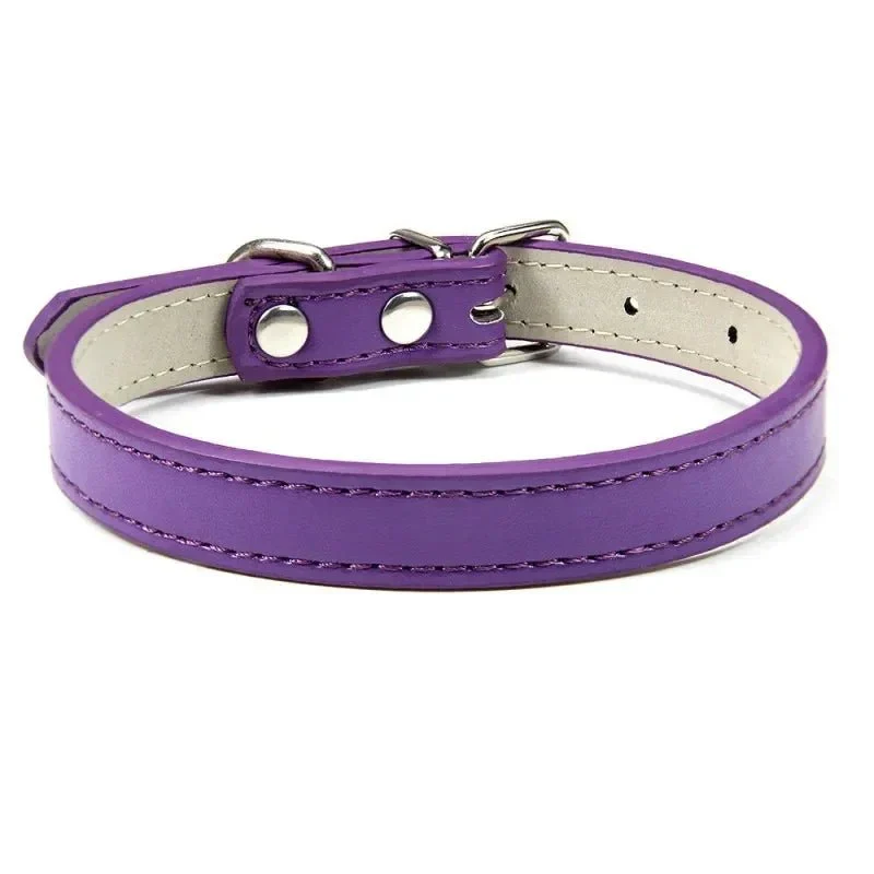 Collier Cuir PU Ajustable Petit Gros Chien
