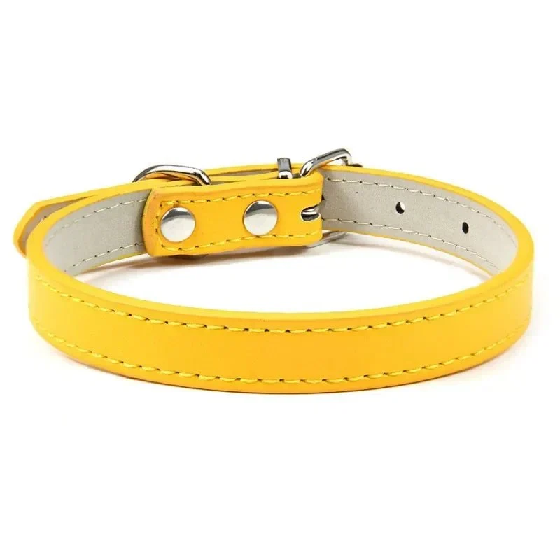 Collier Cuir PU Ajustable Petit Gros Chien