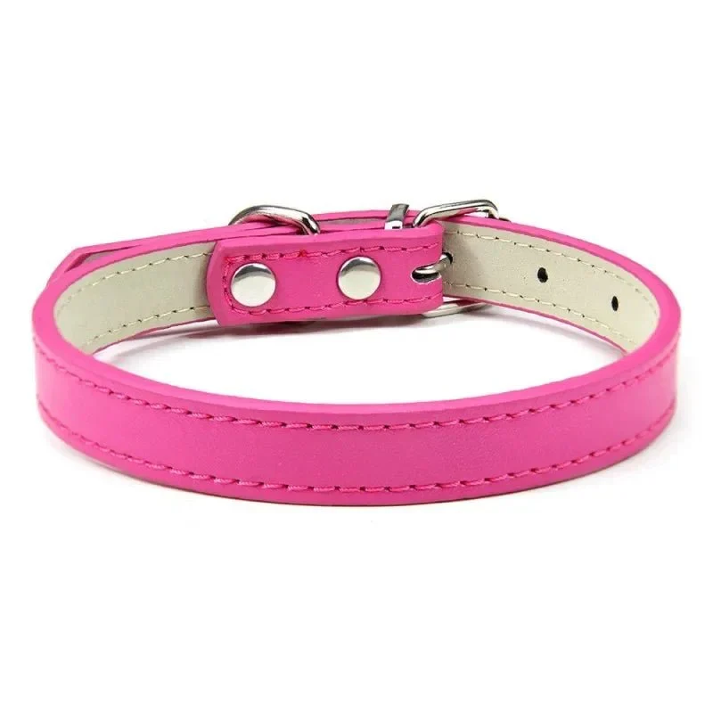 Collier Cuir PU Ajustable Petit Gros Chien