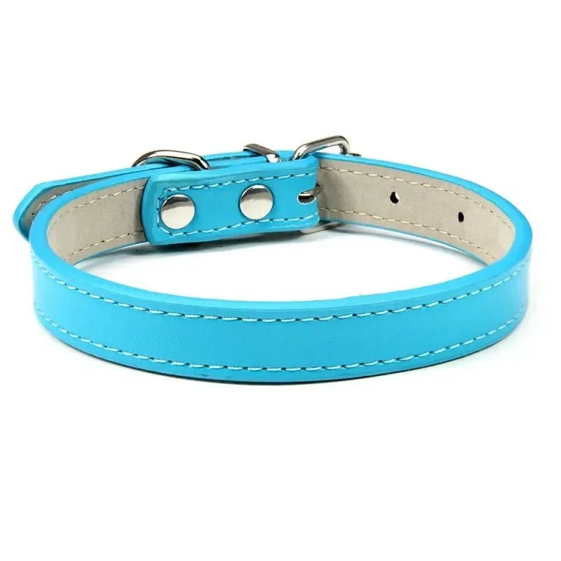Collier Cuir PU Ajustable Petit Gros Chien