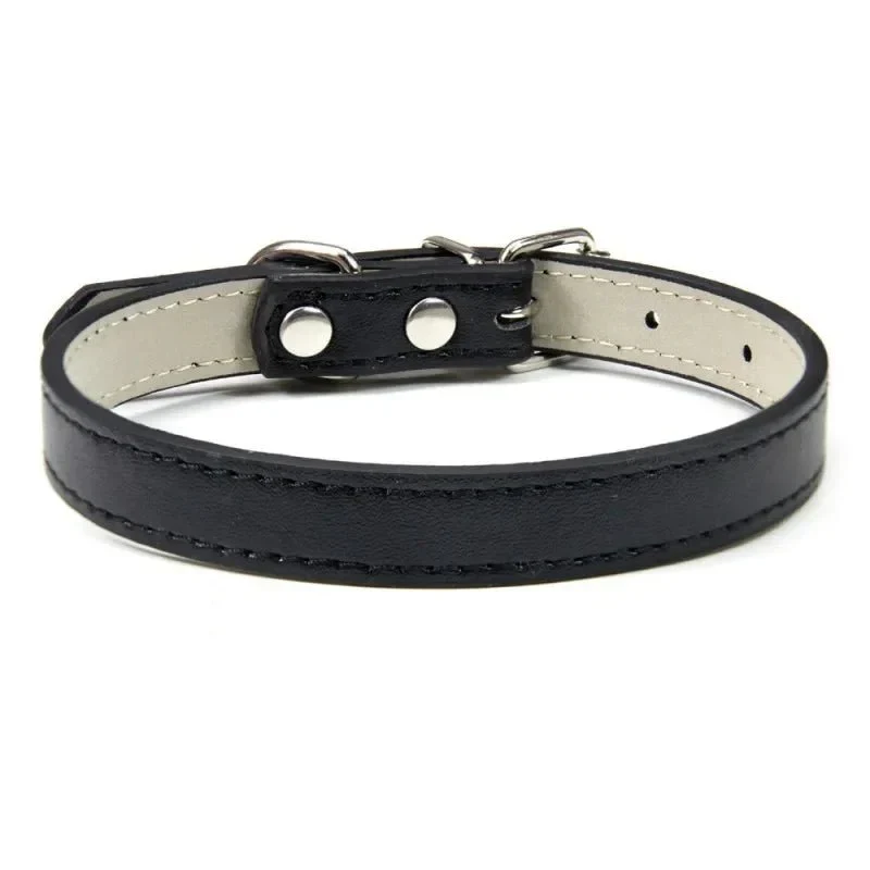 Collier Cuir PU Ajustable Petit Gros Chien