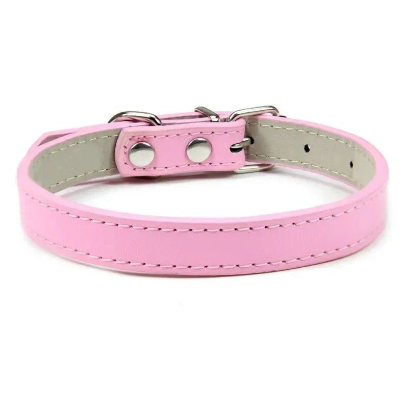 Collier Cuir PU Ajustable Petit Gros Chien