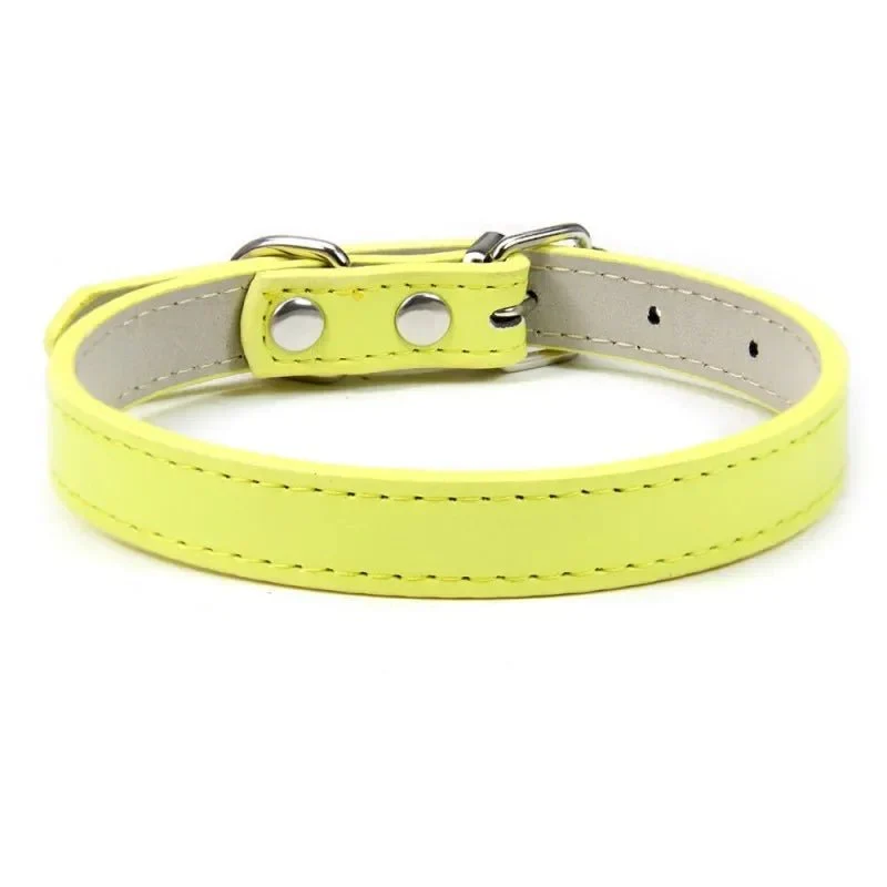 Collier Cuir PU Ajustable Petit Gros Chien