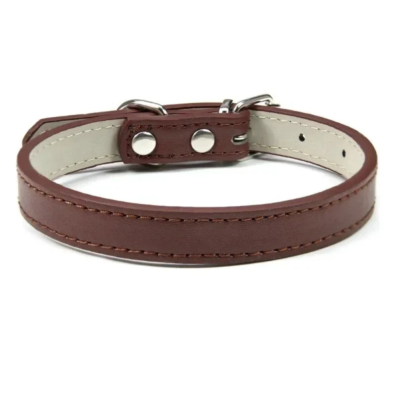 Collier Cuir PU Ajustable Petit Gros Chien