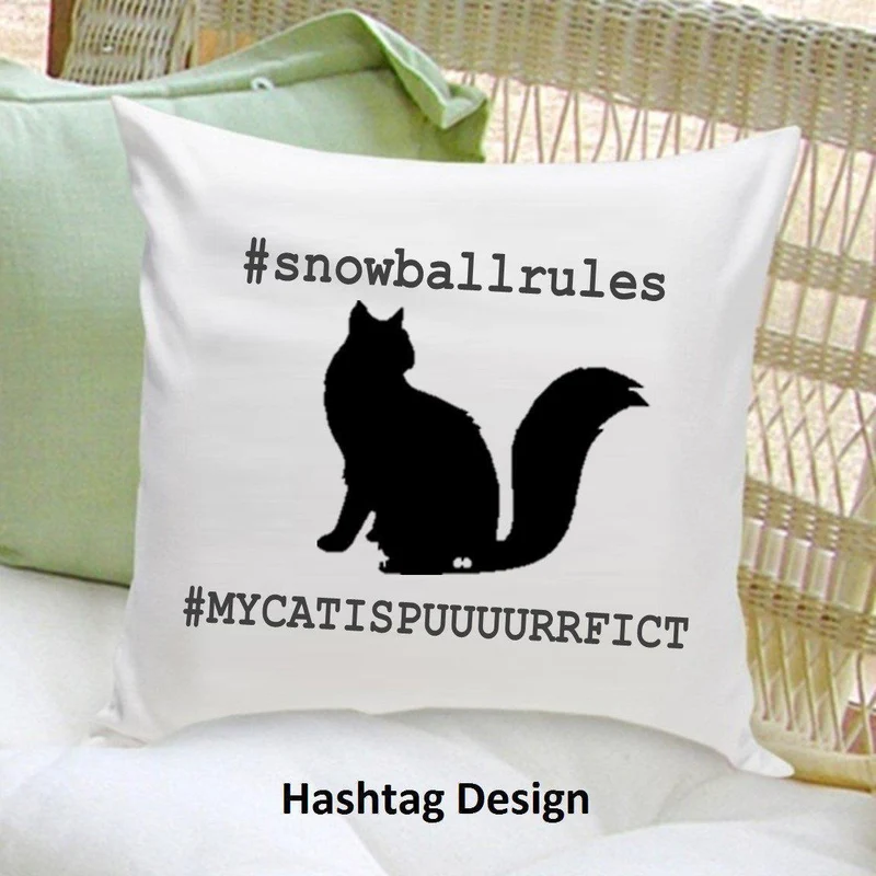 Cat Silhouette Personalized Throw Pillow