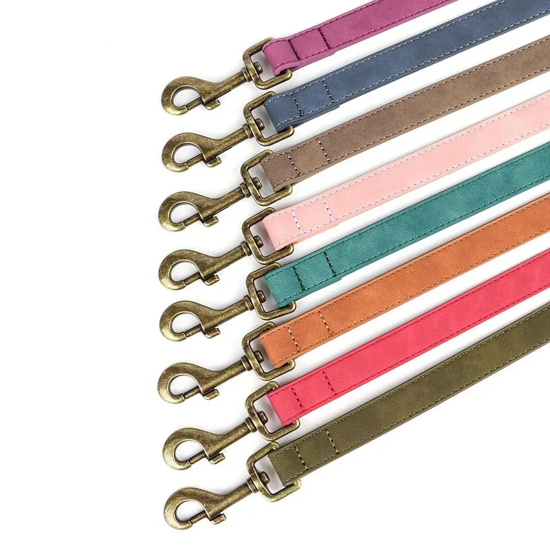 Laisse Cuir 120cm Gros Chien Pleine Fleur