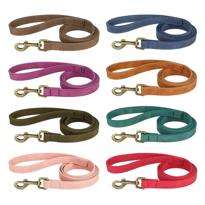 Laisse Cuir 120cm Gros Chien Pleine Fleur