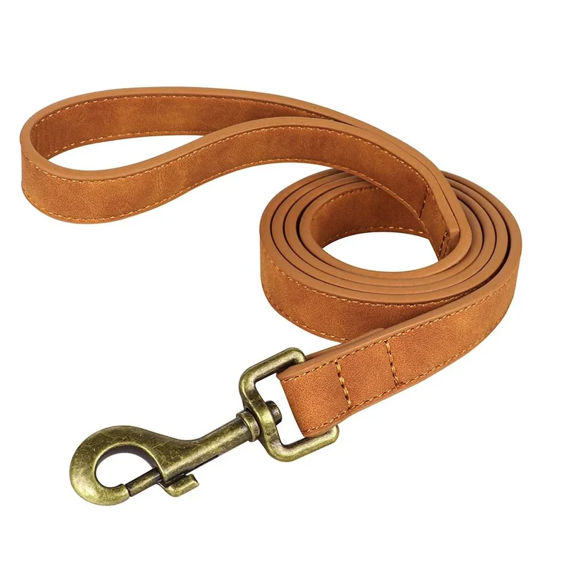 Laisse Cuir 120cm Gros Chien Pleine Fleur