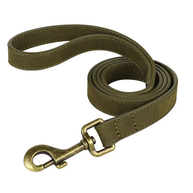 Laisse Cuir 120cm Gros Chien Pleine Fleur