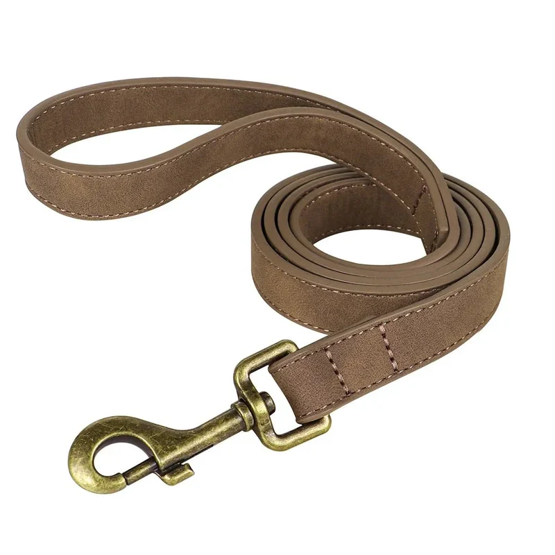 Laisse Cuir 120cm Gros Chien Pleine Fleur