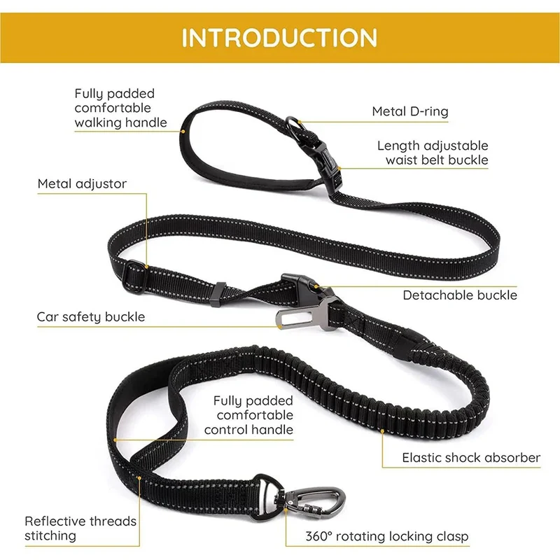 Laisse Ceinture Canicross Mains Libres
