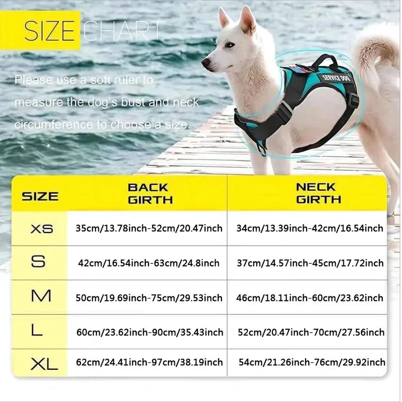 Harnais Chien Assistance Réfléchissant Multicolore