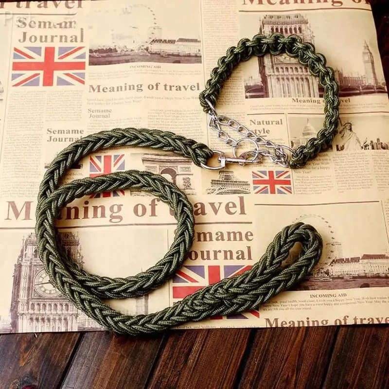 Laisse Corde Tressée Paracord Gros Chien