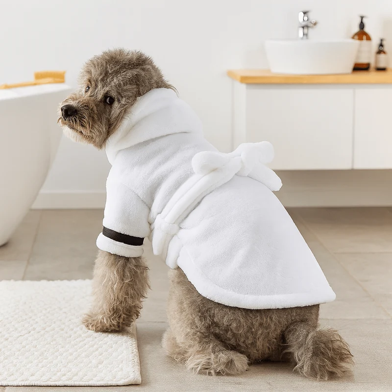 Peignoir Capuche Absorbant Gros Chien Bain