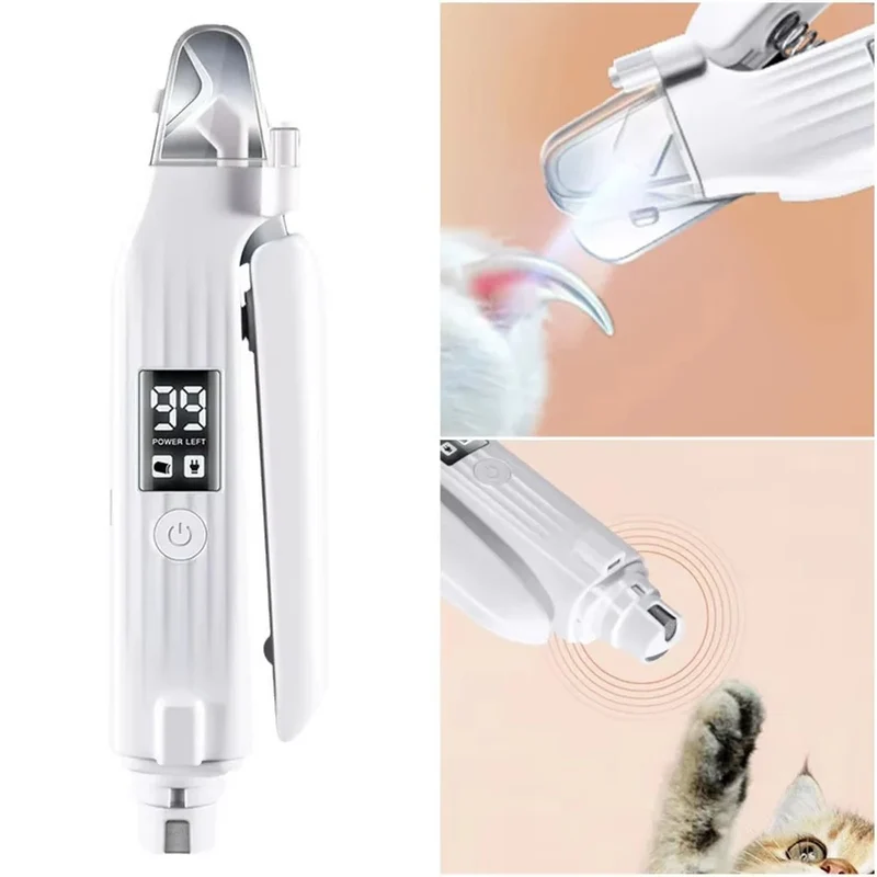 Coupe-Ongles Électrique LED 2-en-1 Chien