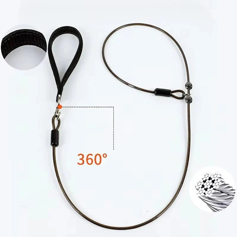 Laisse Lasso Acier Gainé Chasse Dressage