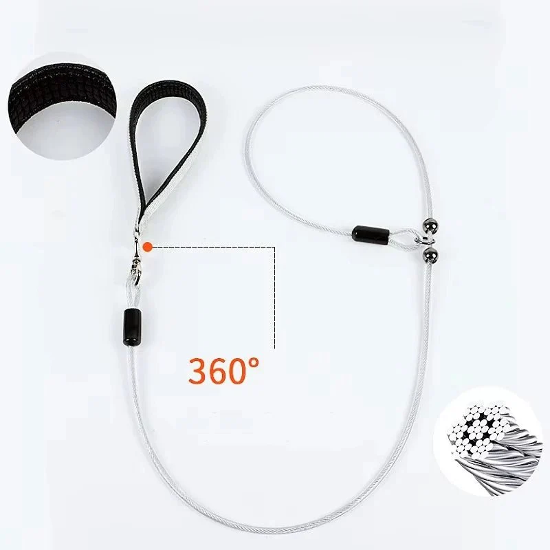 Laisse Lasso Acier Gainé Chasse Dressage